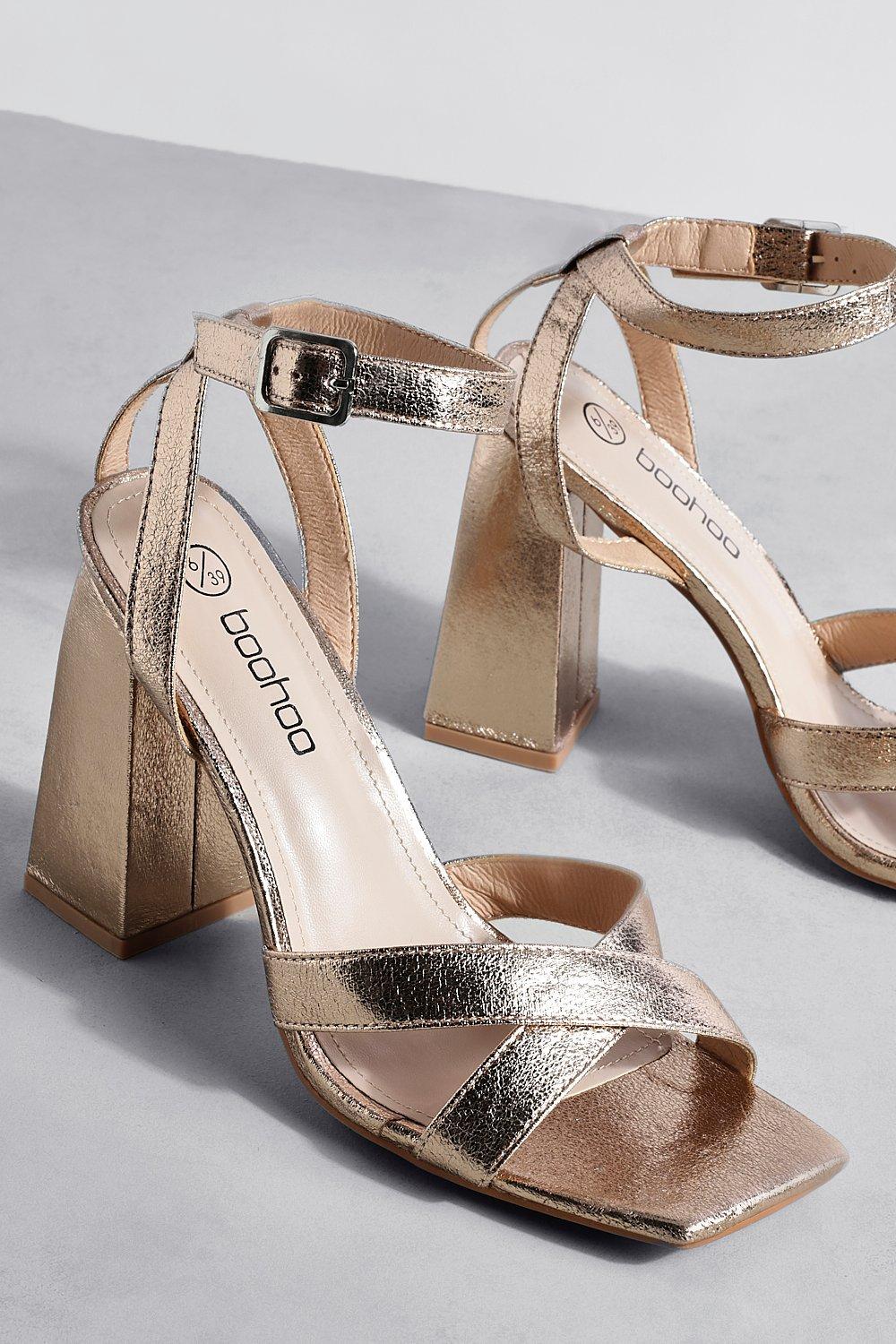 Rose gold strappy on sale heels wide fit